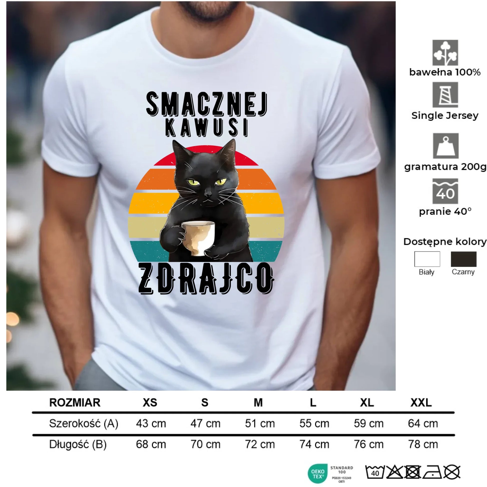 Koszulka męska na odejście z pracy - Smacznej kawusi zdrajco OP03 - StoryCups.pl