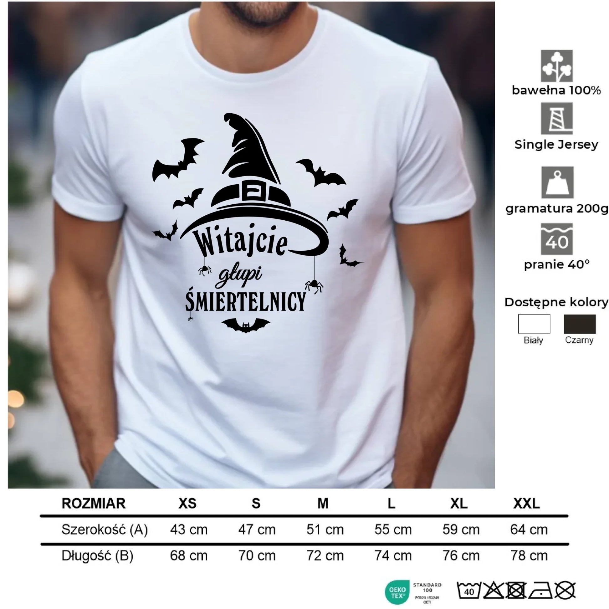 Koszulka męska na Halloween - Witajcie głupi śmiertelnicy HL23 - StoryCups.pl