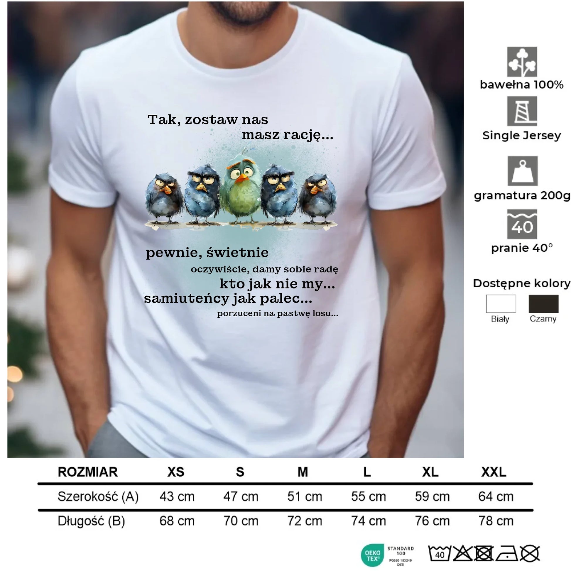 Koszulka męska na odejście z pracy - Tak, zostaw nas OP06 - StoryCups.pl