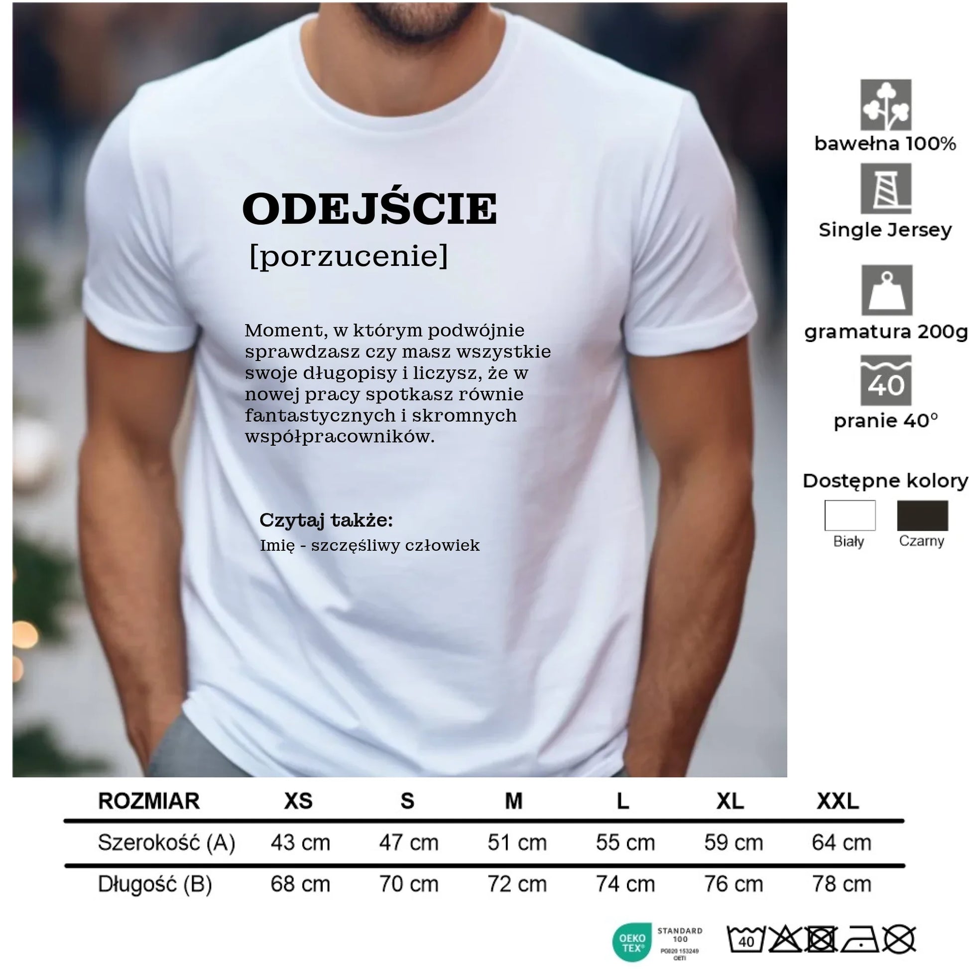 Koszulka męska - Odejście z pracy [porzucenie] - personalizowana OP01 - StoryCups.pl