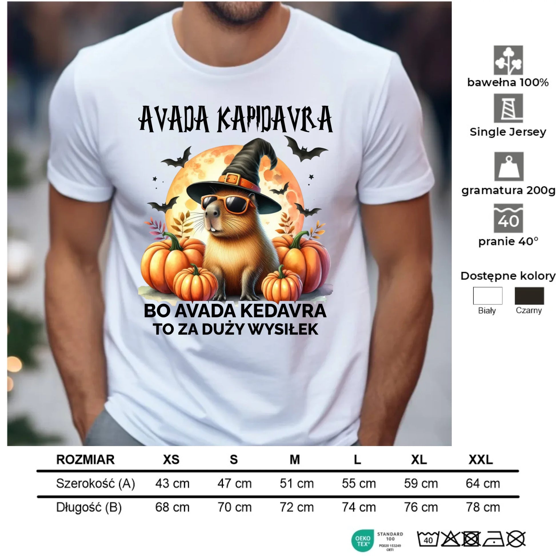 Koszulka męska halloweenowa - Kapibara - Avada Kapidavra HL21 - StoryCups.pl