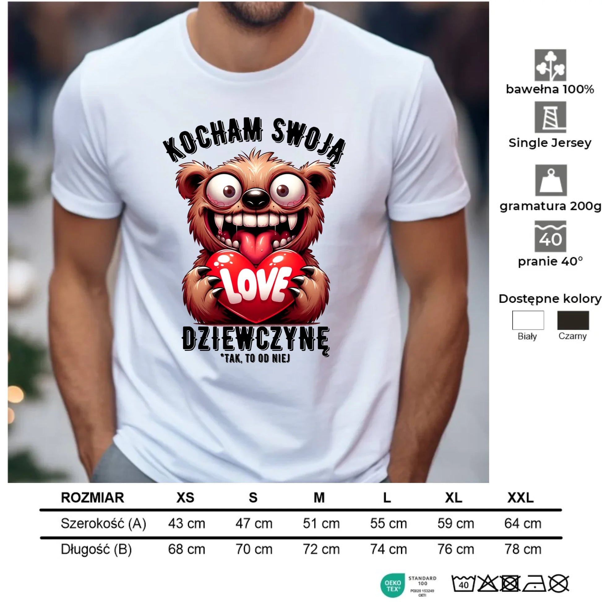 Koszulka męska - prezent dla chłopaka - Kocham swoją dziewczynę W30 - StoryCups.pl