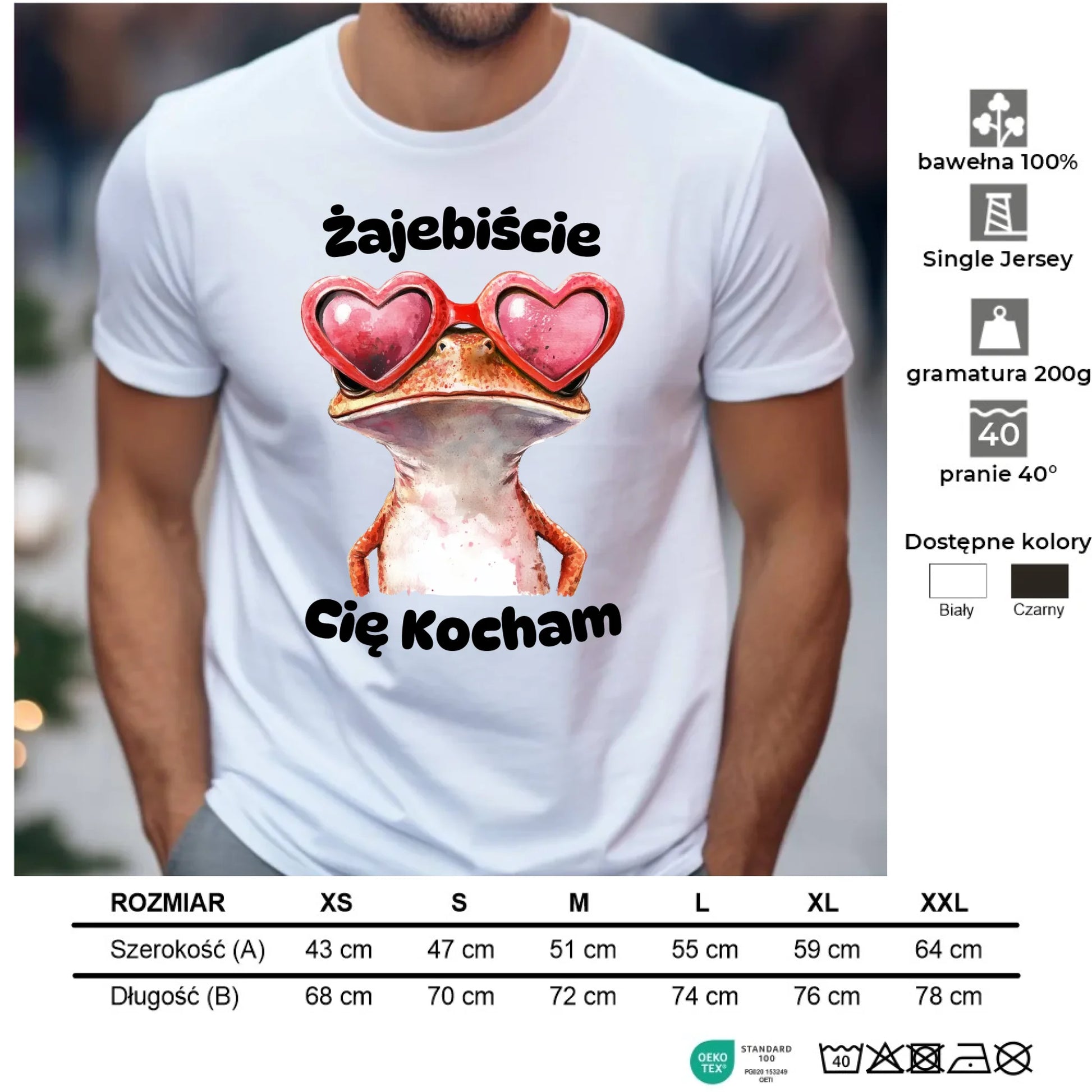Koszulka męska z żabą - Żajebiście Cię Kocham W17 - StoryCups.pl