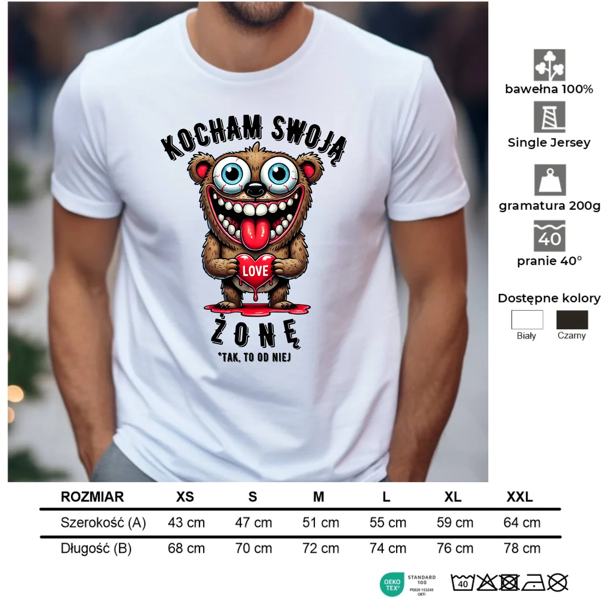 Koszulka męska - prezent dla męża - Kocham swoją żonę W23 - StoryCups.pl