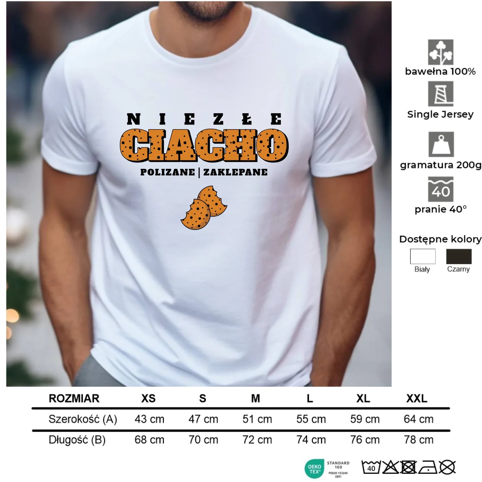 Koszulka męska - prezent dla chłopaka męża - Niezłe ciacho polizane zaklepane DCH30 - StoryCups.pl