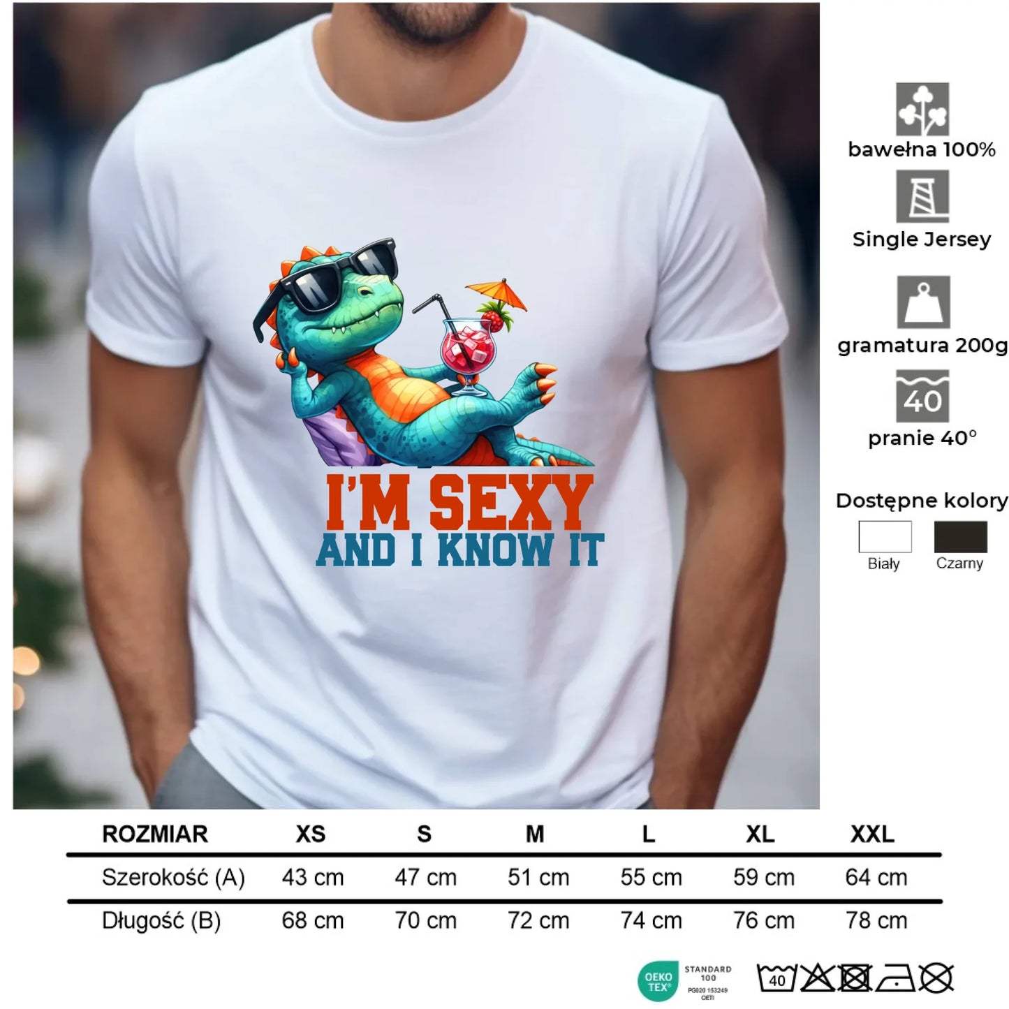 Koszulka męska - prezent dla chłopaka - I'm sexy - śmieszny nadruk DCH28 - StoryCups.pl