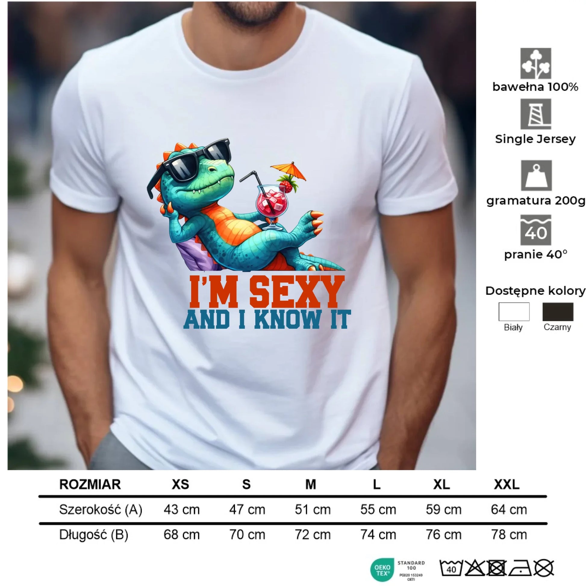 Koszulka męska - prezent dla chłopaka - I'm sexy - śmieszny nadruk DCH28 - StoryCups.pl