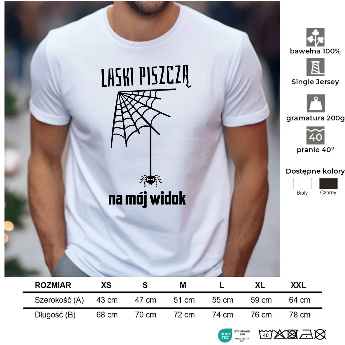 Koszulka męska - prezent dla chłopaka - Laski piszczą na mój widok DCH13 - StoryCups.pl