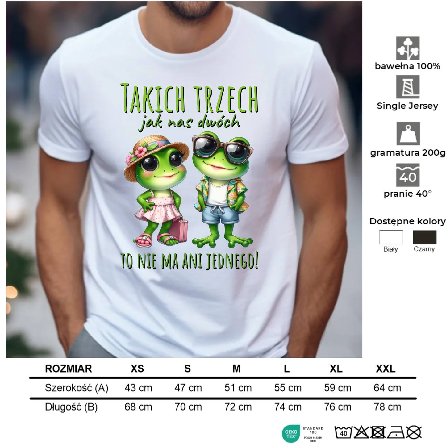 Koszulka męska dla par - Żabki - prezent dla chłopaka DCH11 - StoryCups.pl