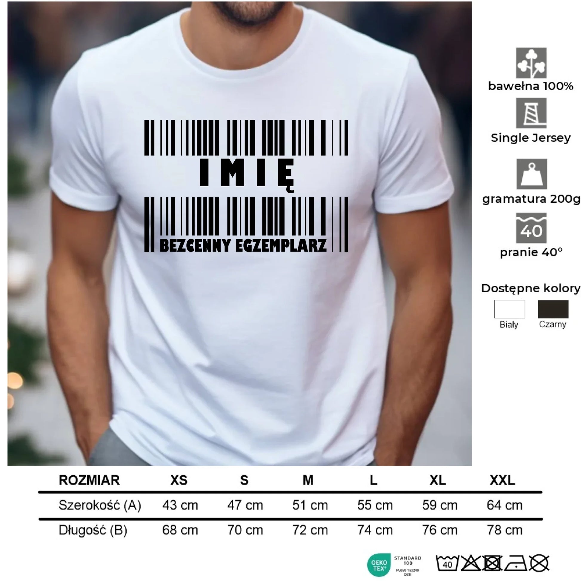 Koszulka męska - Bezcenny egzemplarz prezent dla niego - personalizowana DCH07 - StoryCups.pl