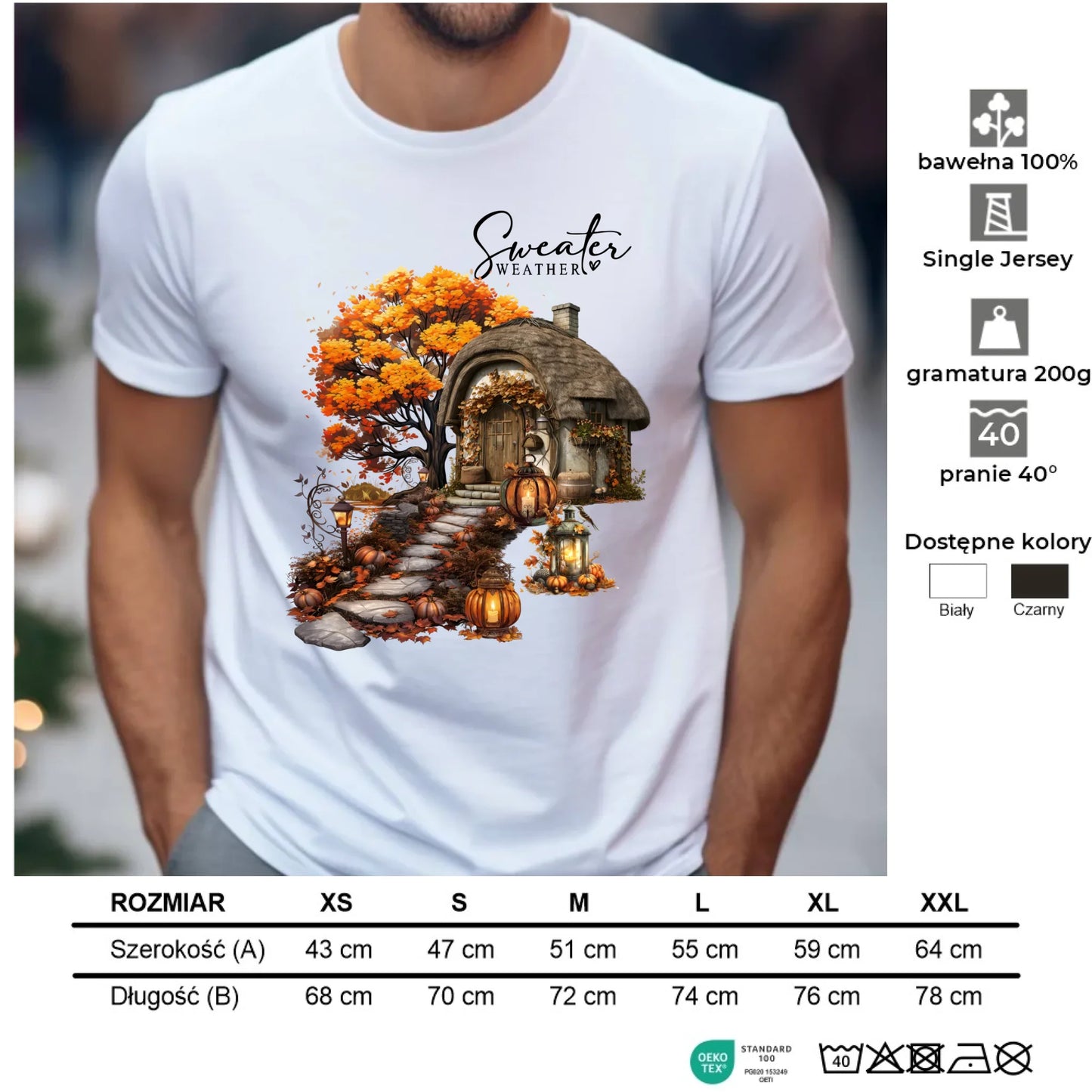 Koszulka męska jesienna - Sweater weather JS15 - StoryCups.pl