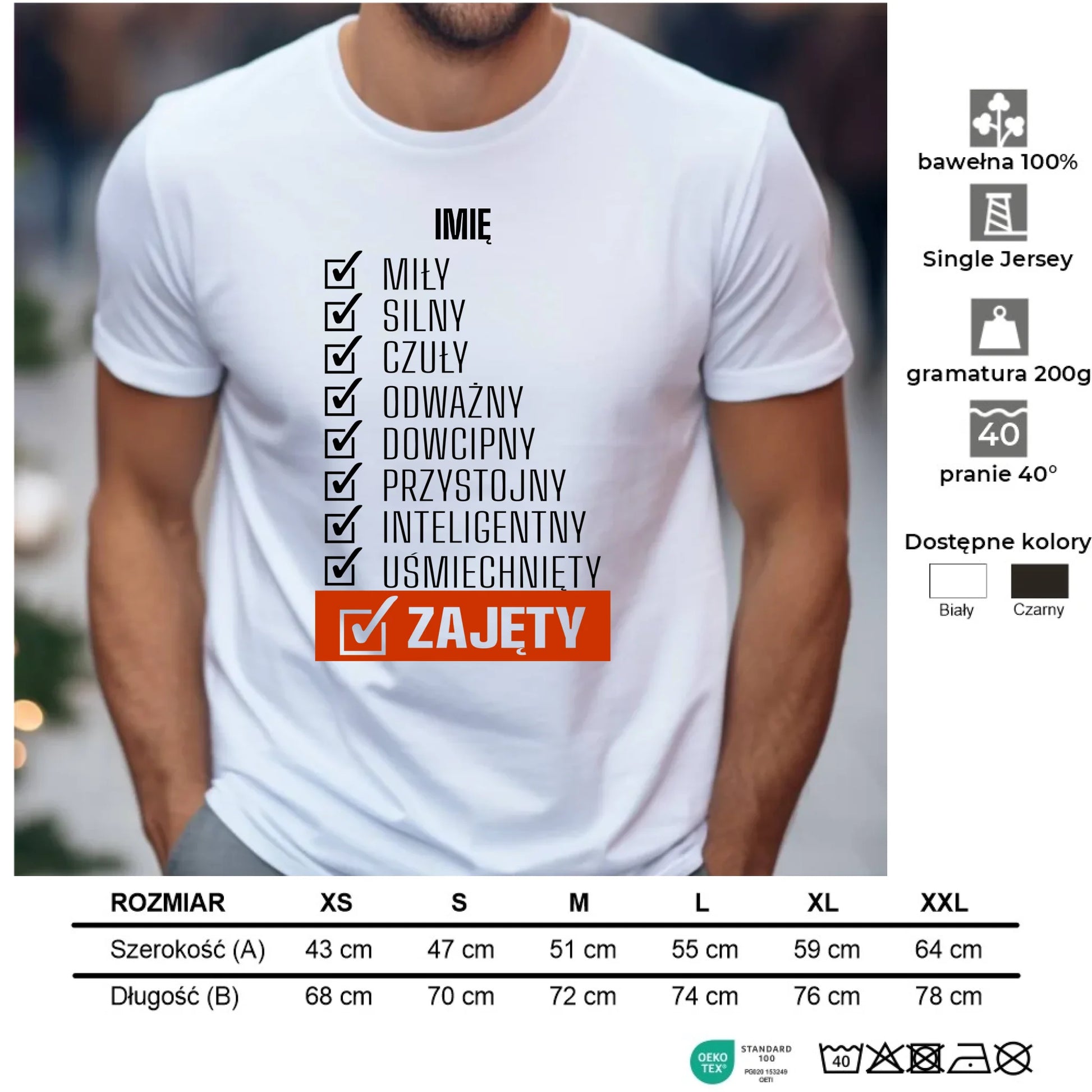 Koszulka męska - Zajęty prezent dla chłopaka męża narzeczonego - personalizowana DCH05 - StoryCups.pl