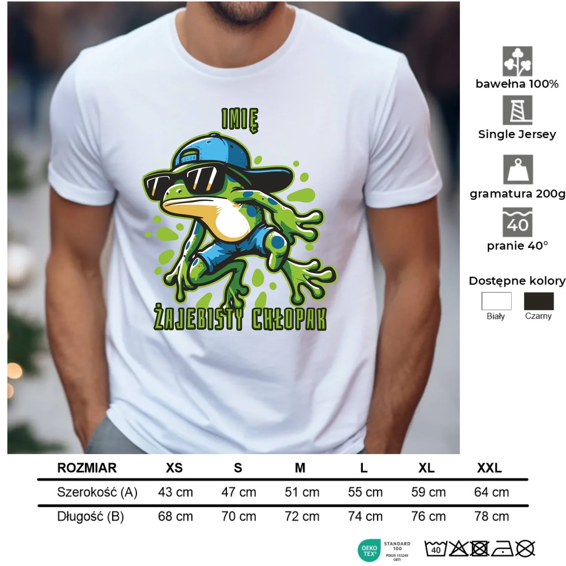 Koszulka męska - Żajebisty Chłopak prezent na Dzień Chłopaka - personalizowana DCH02 - StoryCups.pl