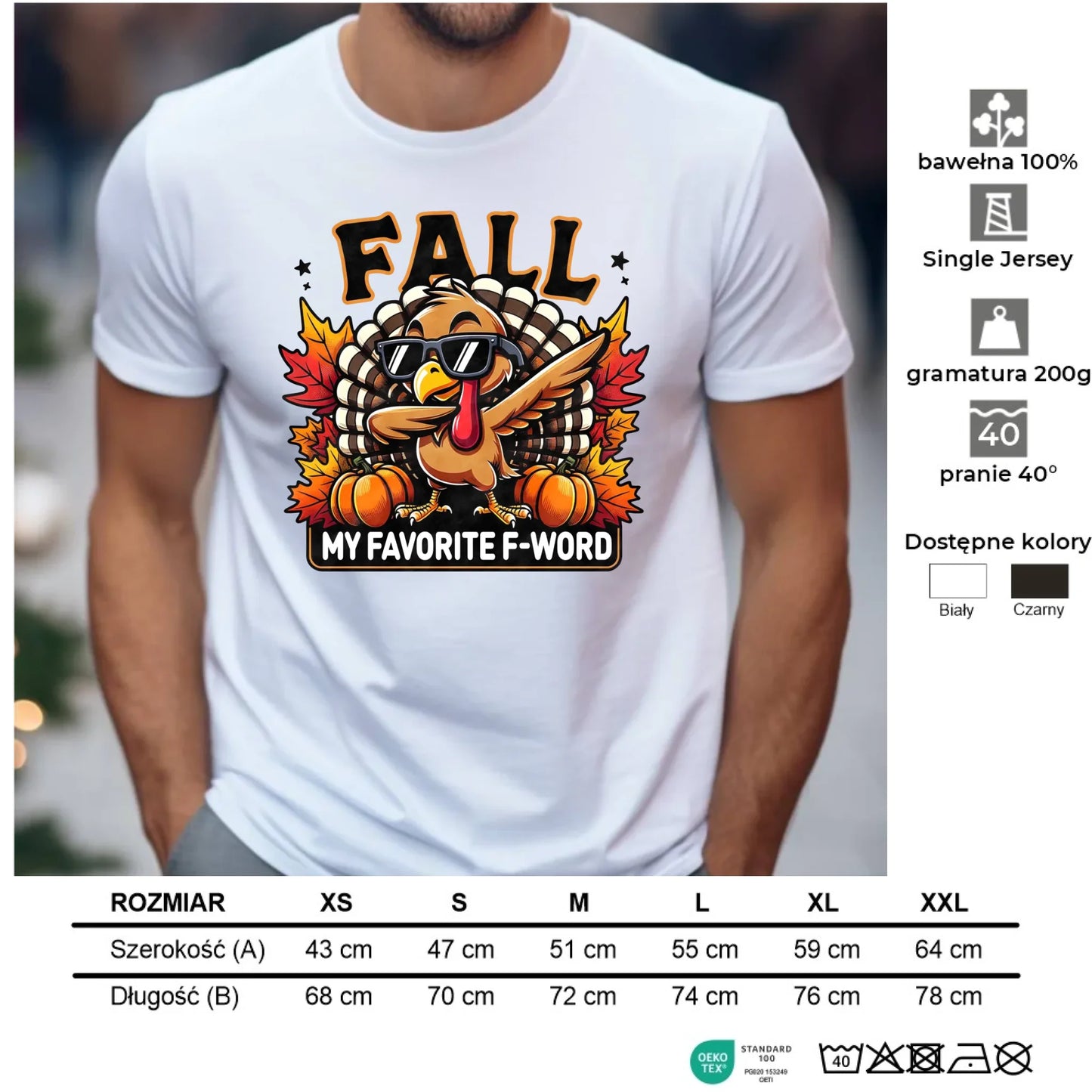 Koszulka męska jesienna - FALL my favorite F-word JS11 - StoryCups.pl