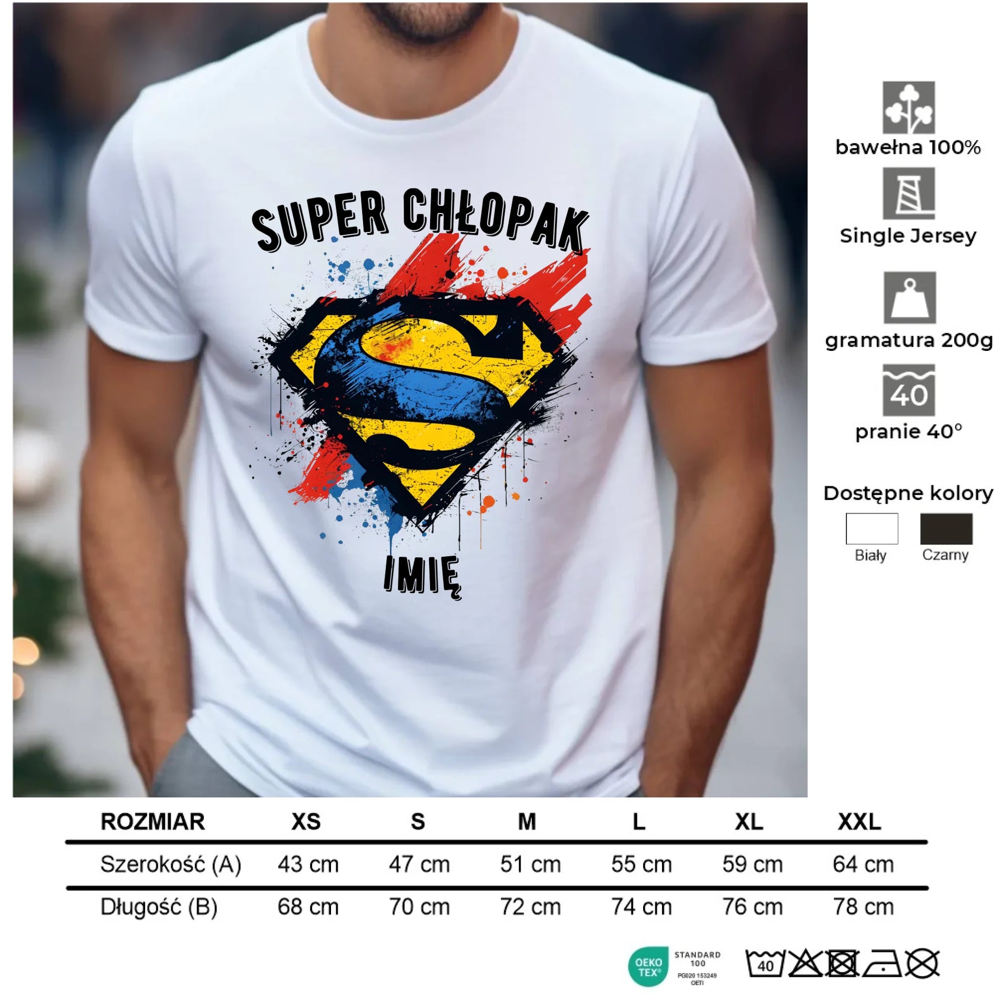 Koszulka męska - prezent na Dzień Chłopaka - Super Chłopak - personalizowana DCH18 - StoryCups.pl