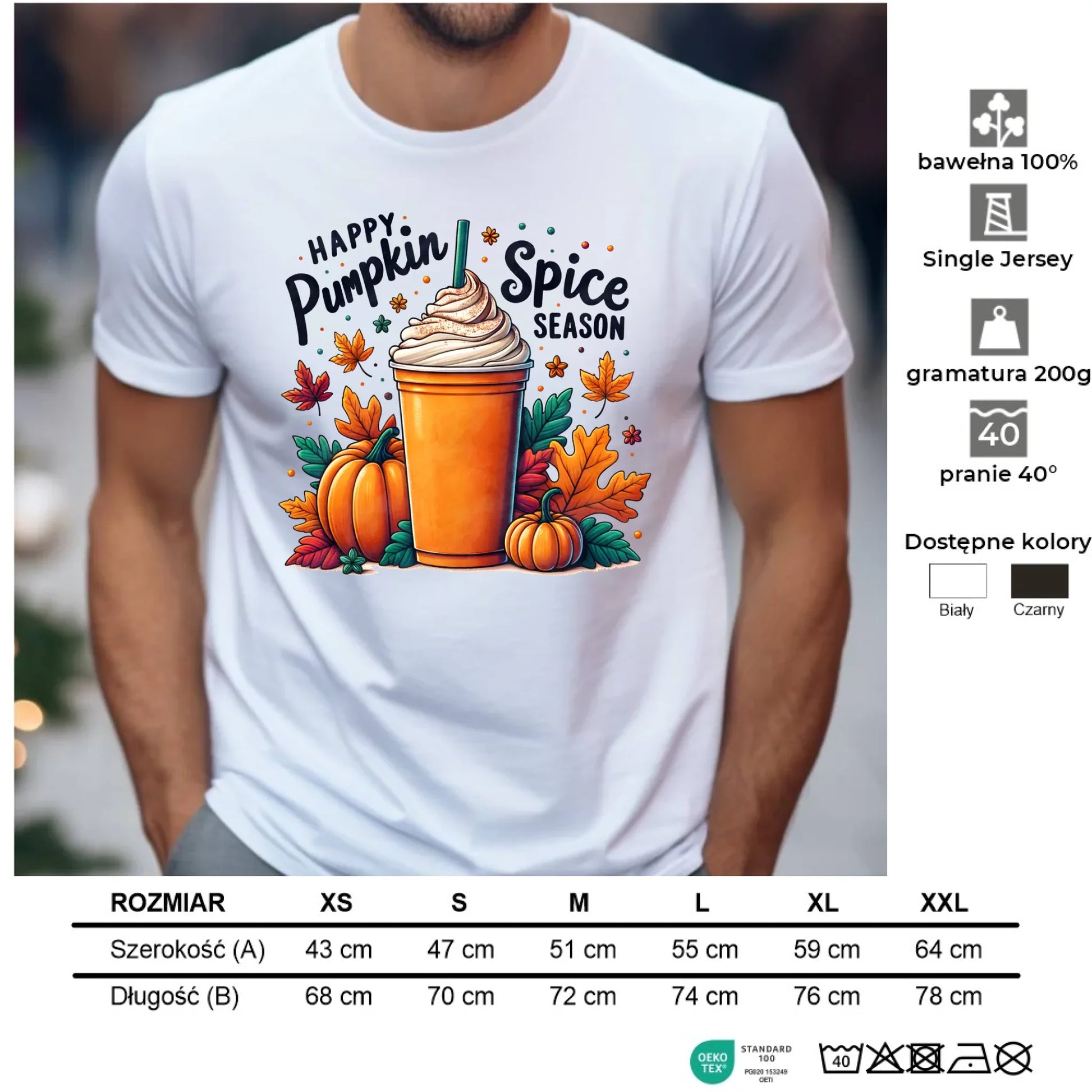 Koszulka męska jesienna - Pumpkin Spice - kawa dyniowa JS02 - StoryCups.pl