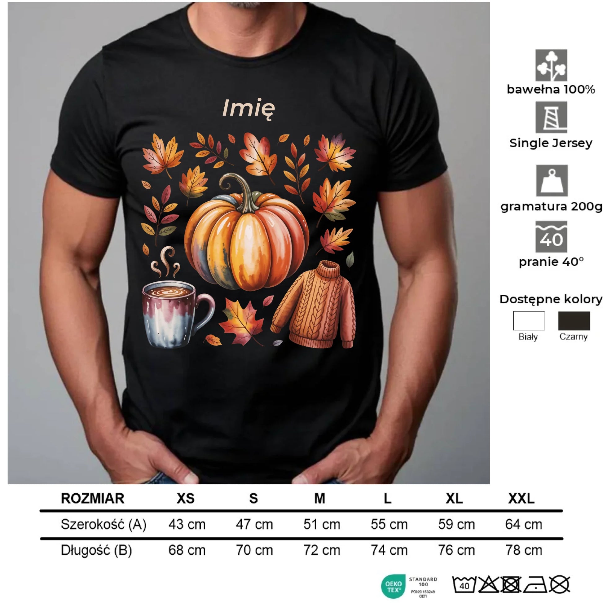 Koszulka męska jesienna - Złota jesień - personalizowana JS30 - StoryCups.pl