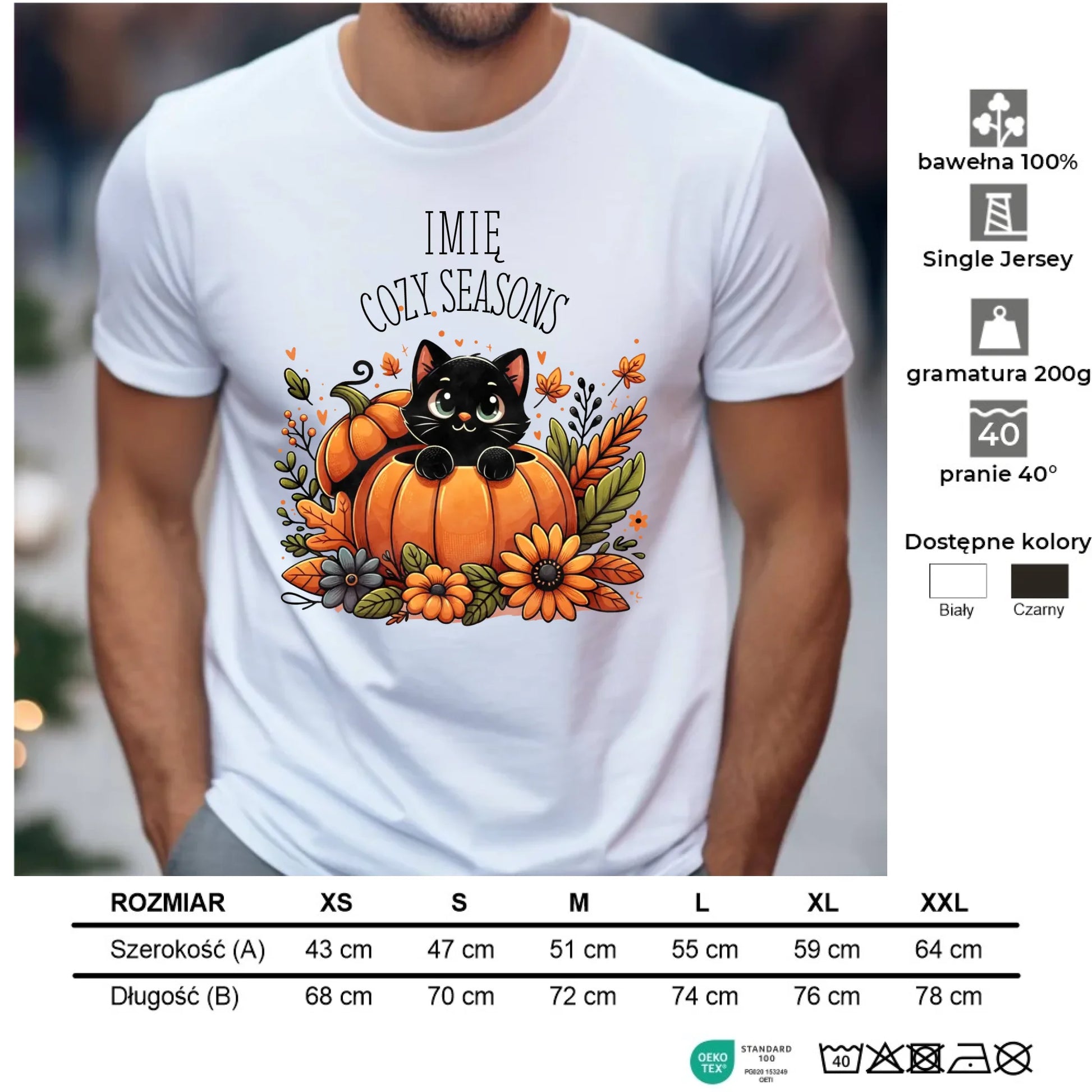 Koszulka męska jesienna - Cozy Seasons - personalizowana JS01 - StoryCups.pl