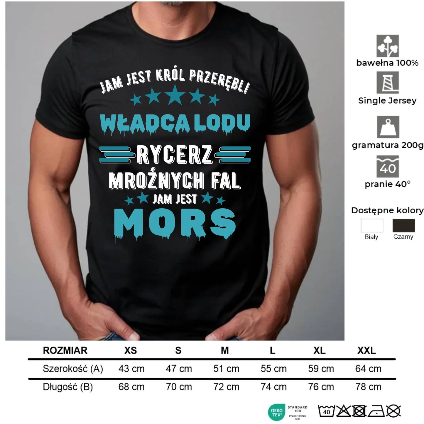 Koszulka męska - prezent dla morsa - Jam jest Król przerębli Jam jest mors HM13 - StoryCups.pl