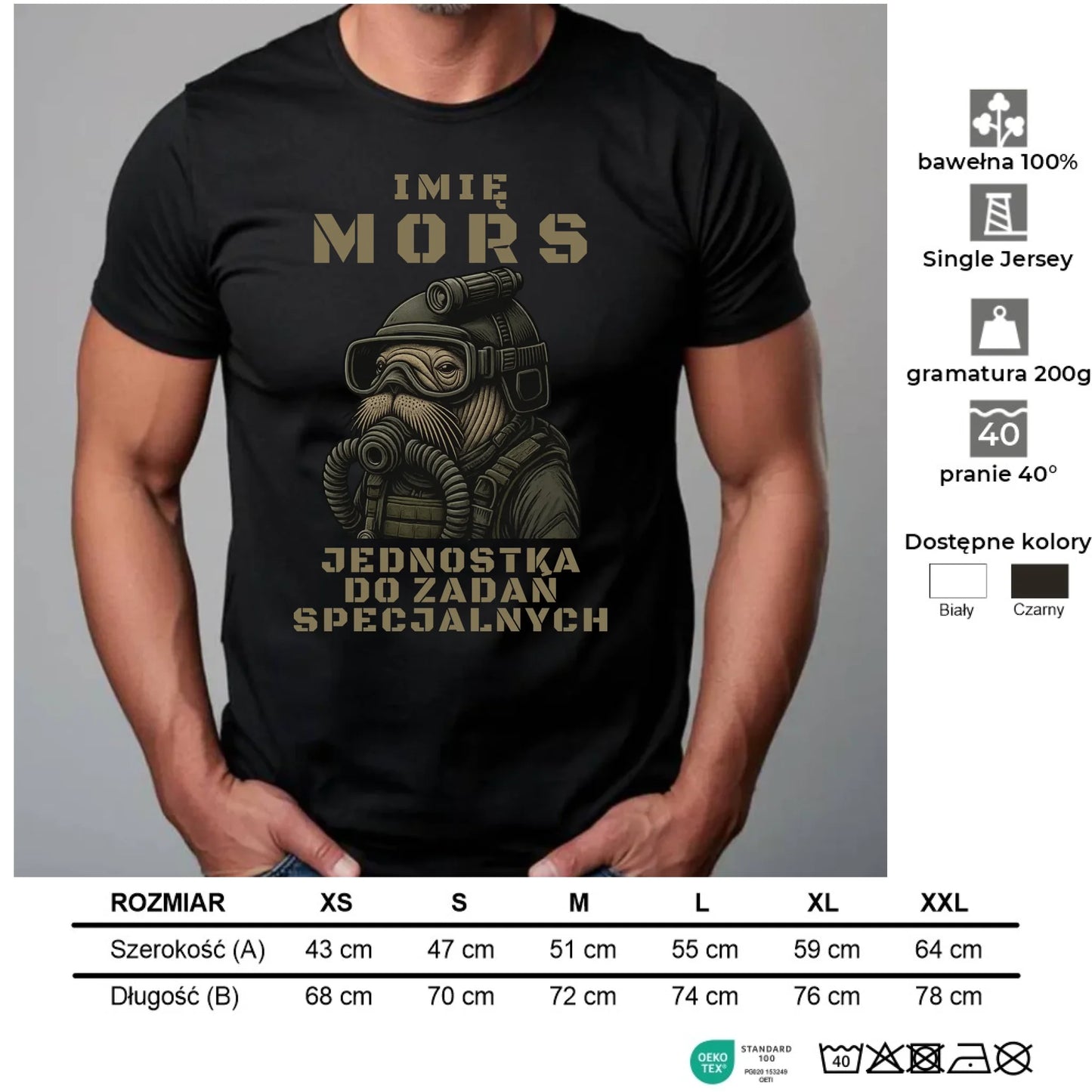 Koszulka męska - prezent dla morsa - Mors do zadań specjalnych - personalizowana HM07 - StoryCups.pl