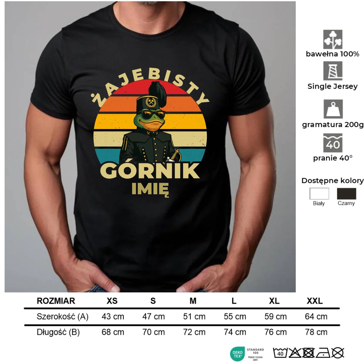 Koszulka męska - prezent dla górnika - Żajebisty górnik - personalizowana G19 - StoryCups.pl