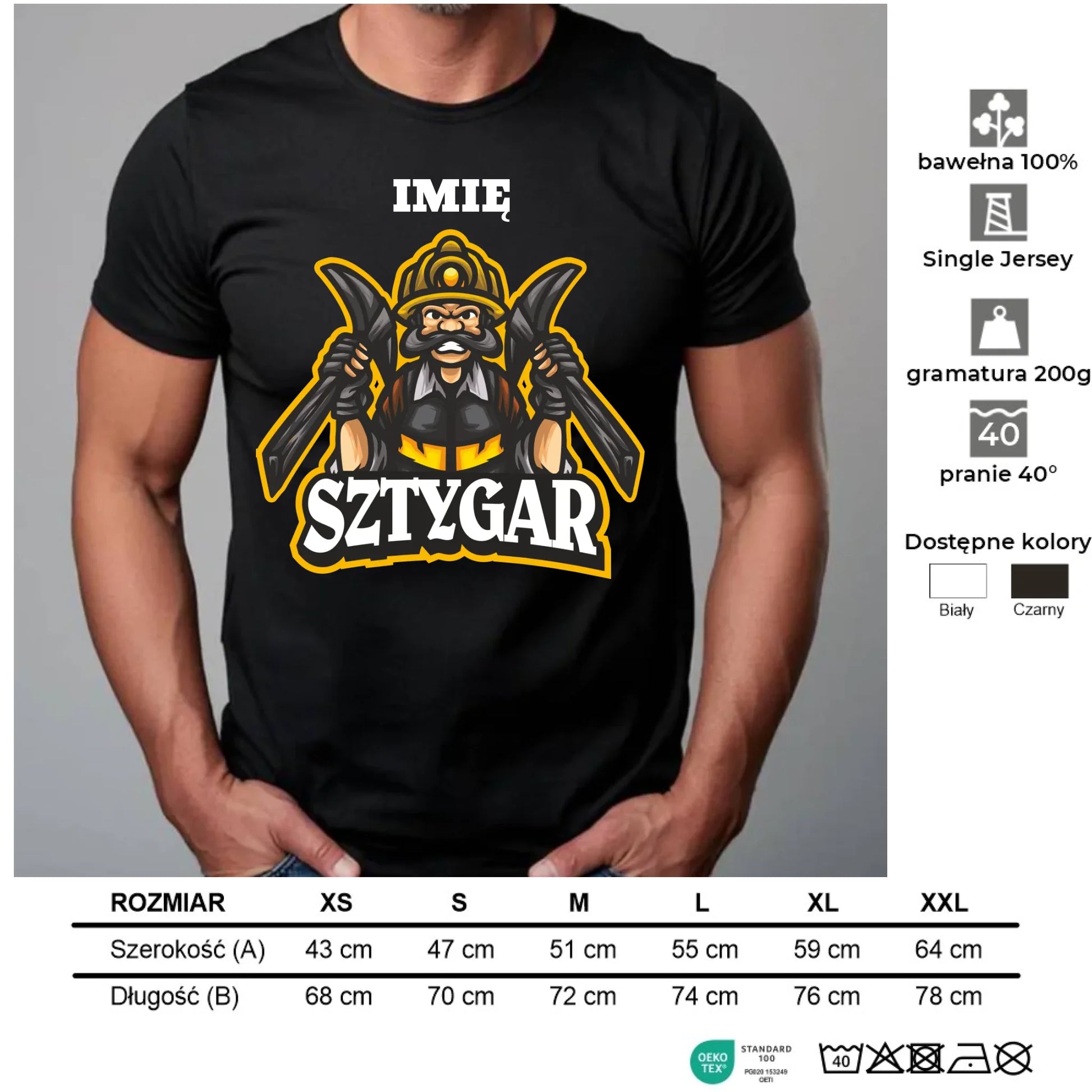 Koszulka męska - prezent dla górnika - Sztygar - personalizowana G15 - StoryCups.pl