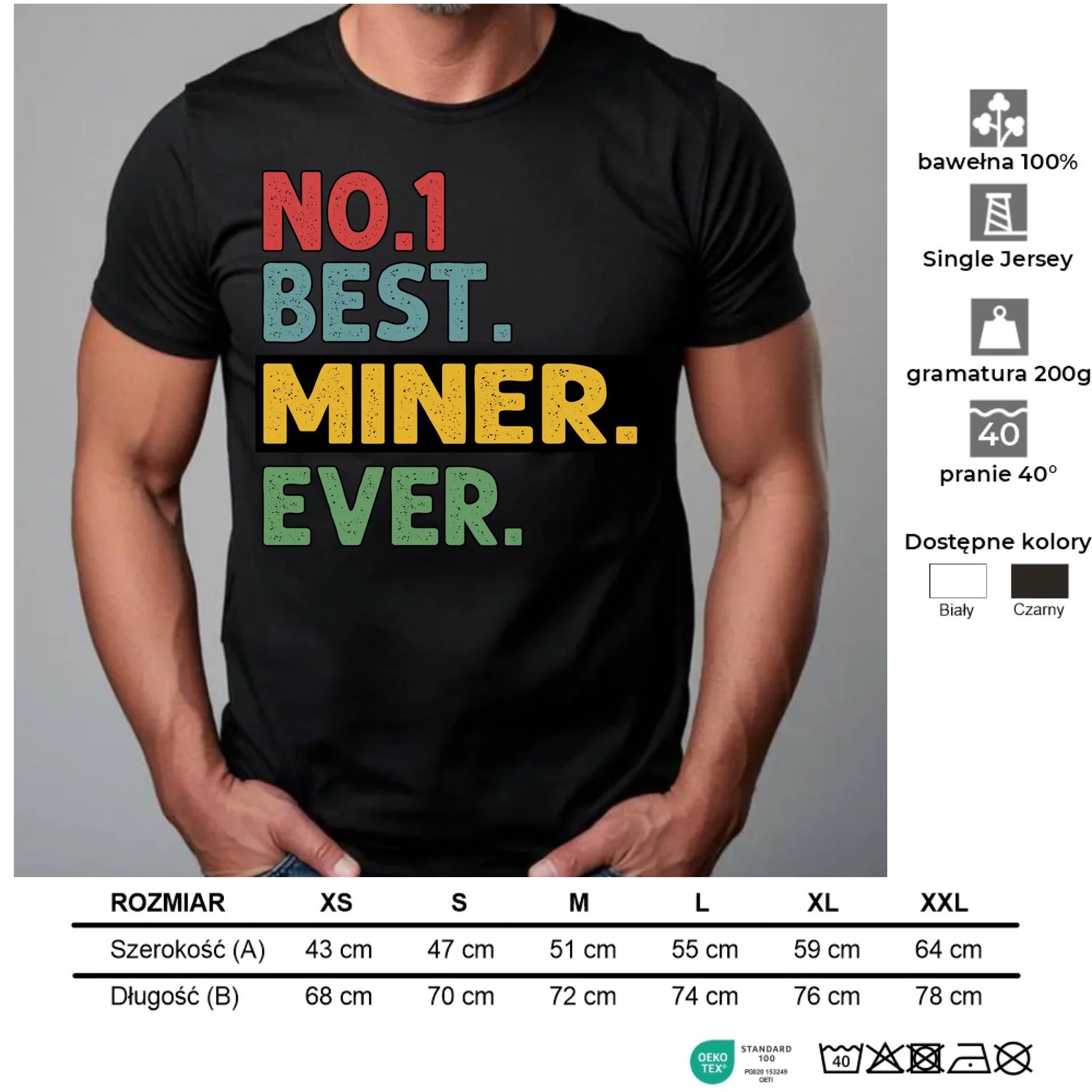 Koszulka męska - prezent dla górnika - Best miner ever G12 - StoryCups.pl