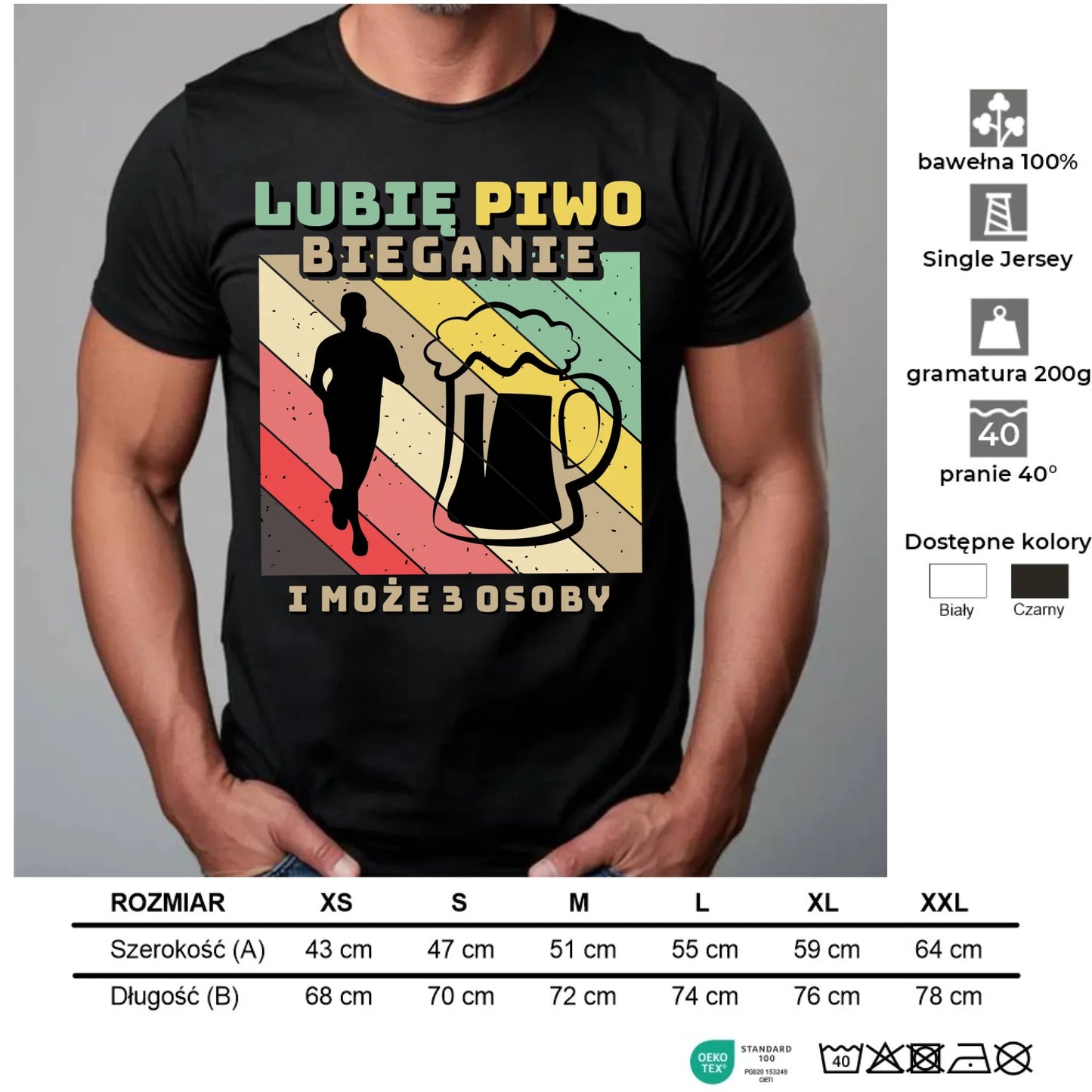 Koszulka męska dla biegacza - Lubię piwo bieganie HB01 - StoryCups.pl