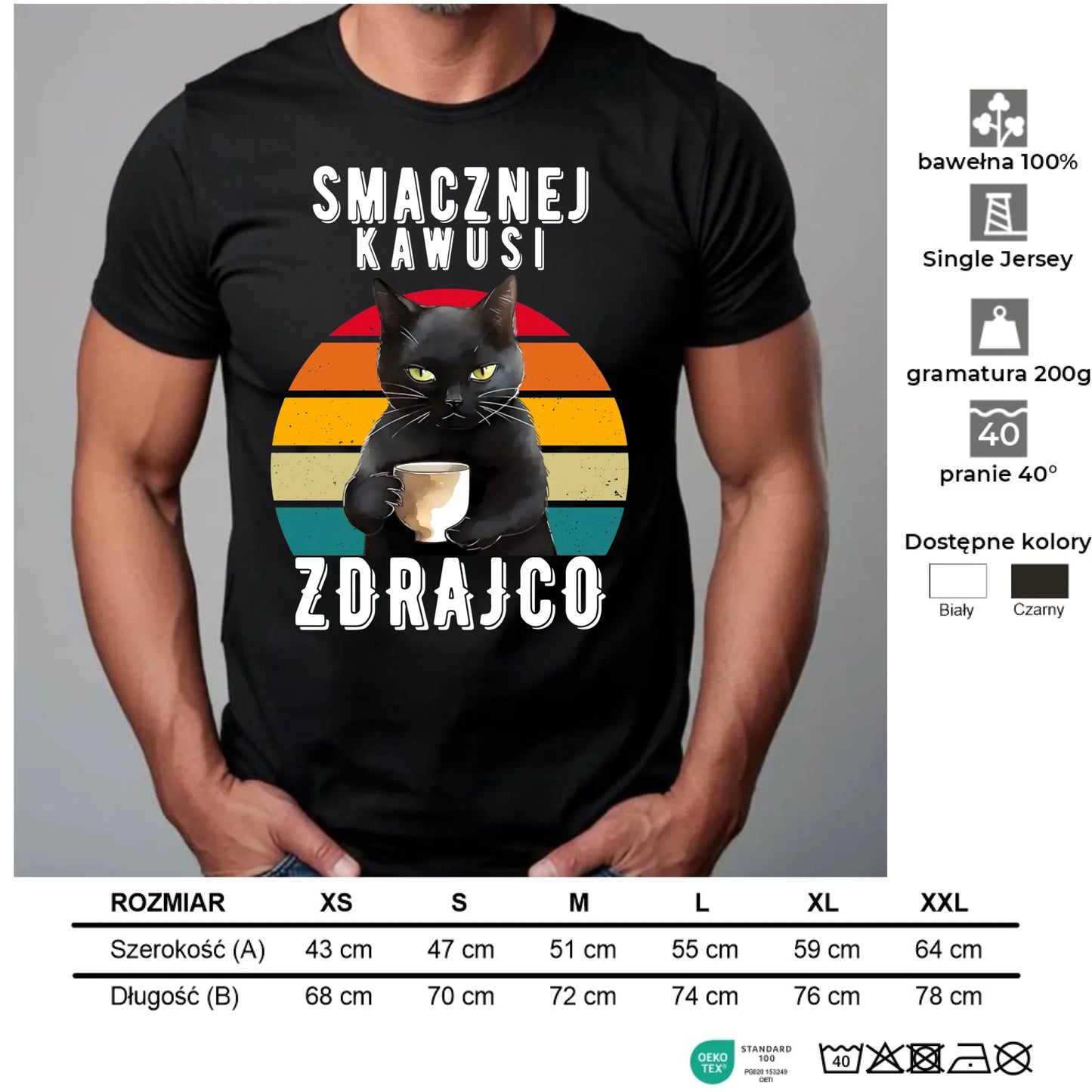 Koszulka męska na odejście z pracy - Smacznej kawusi zdrajco OP03 - StoryCups.pl