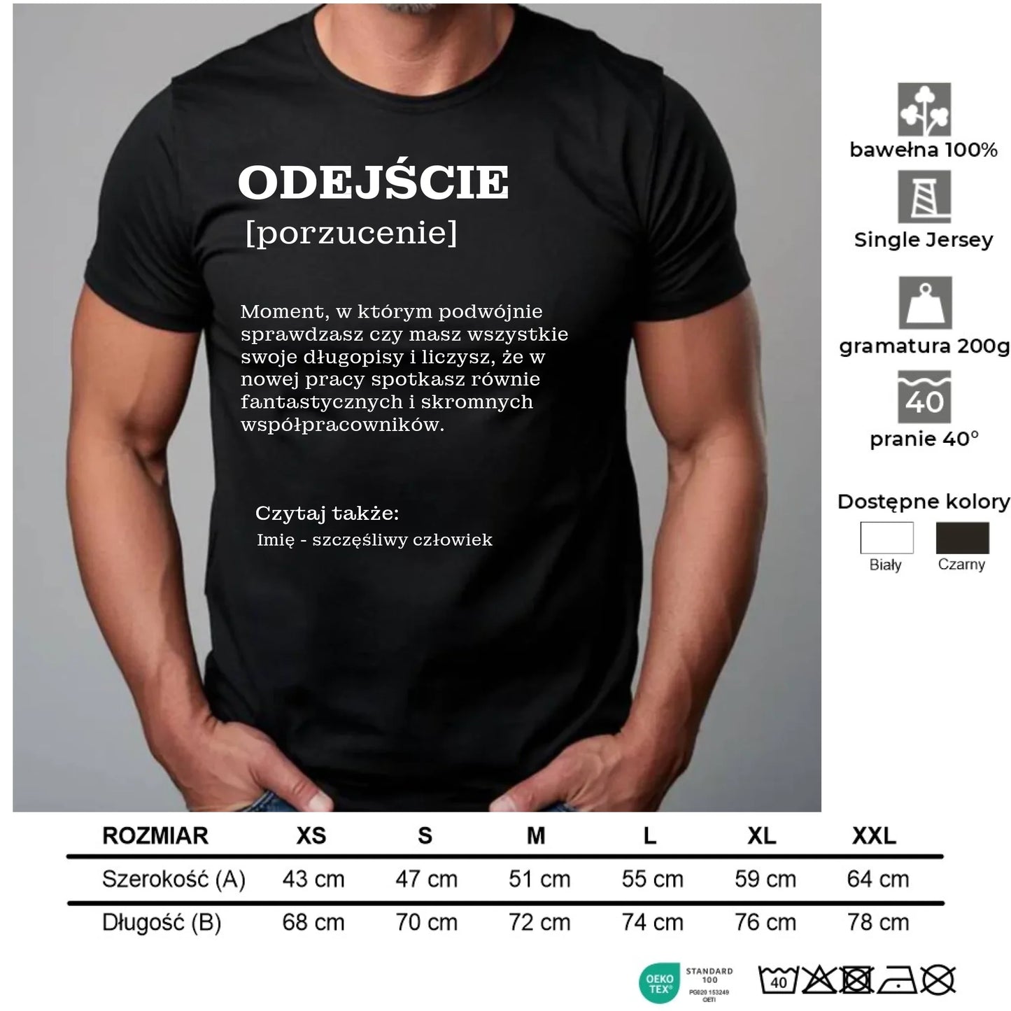 Koszulka męska - Odejście z pracy [porzucenie] - personalizowana OP01 - StoryCups.pl