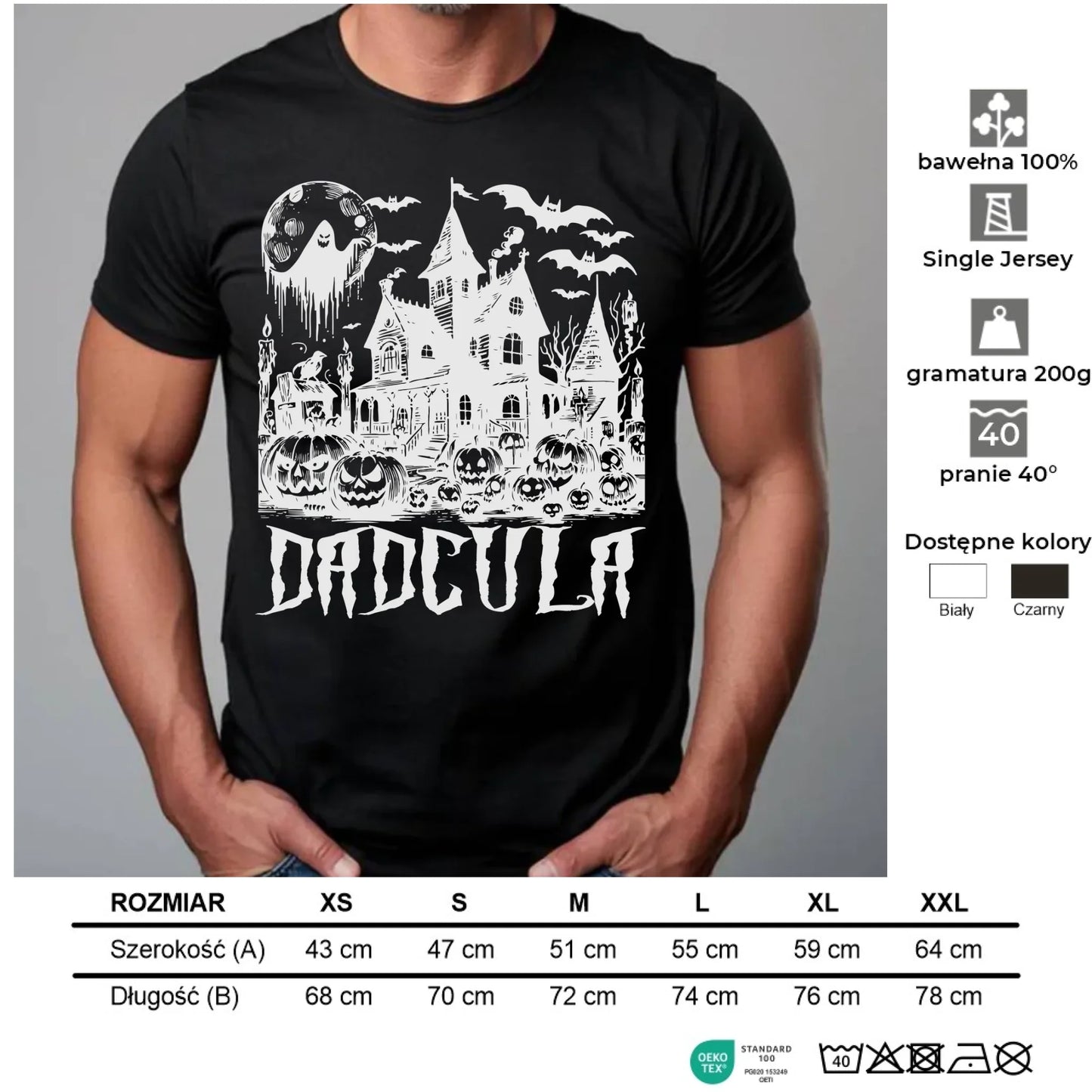 Koszulka męska halloweenowa dla taty - Upiorny dom - Dadcula HL19 - StoryCups.pl