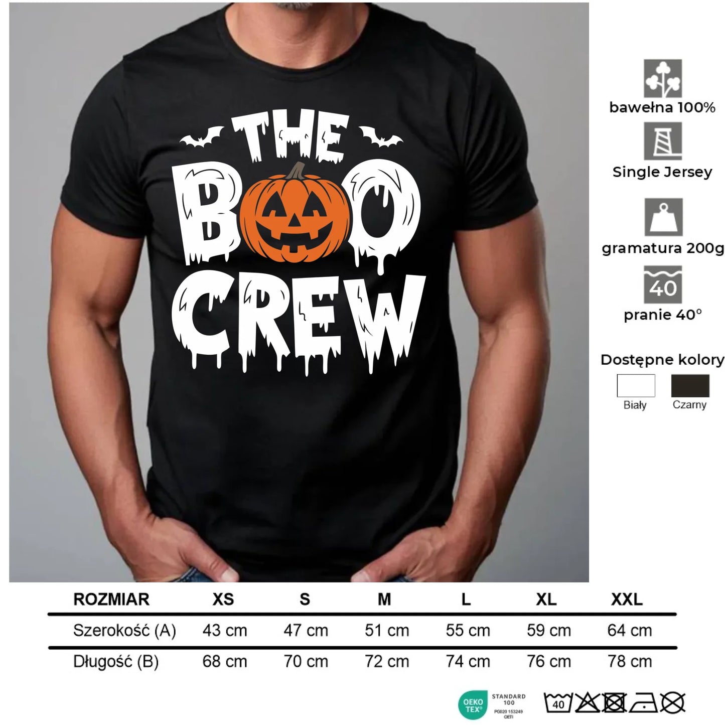 Koszulka męska na Halloween - The Boo Crew HL12 - StoryCups.pl