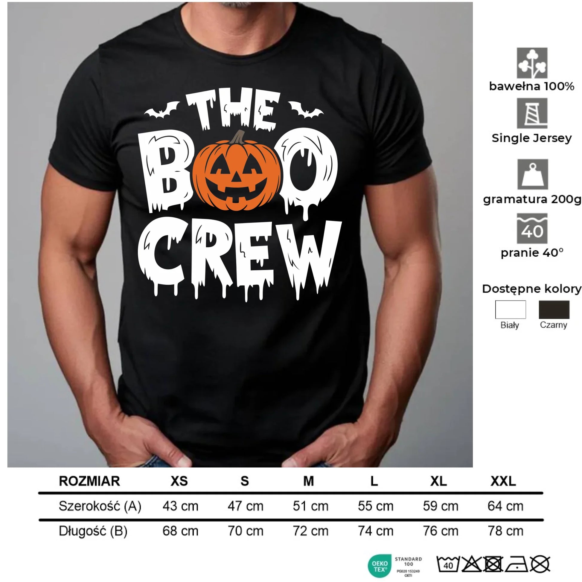 Koszulka męska na Halloween - The Boo Crew HL12 - StoryCups.pl