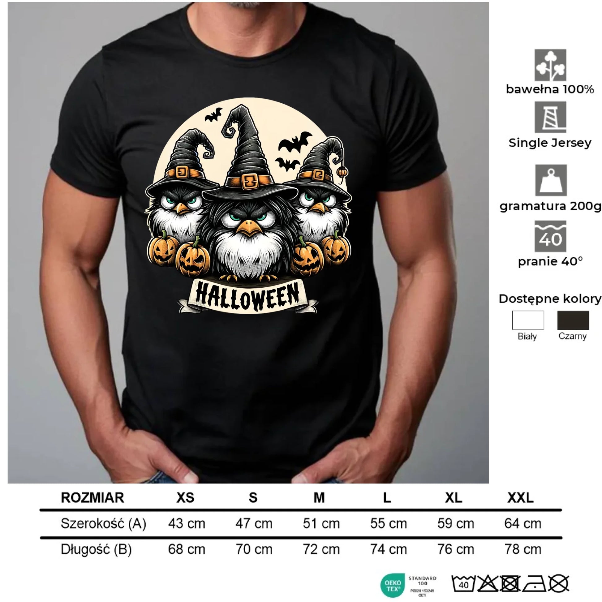 Koszulka męska na Halloween - Upiorne sowy wiedźmy HL15 - StoryCups.pl