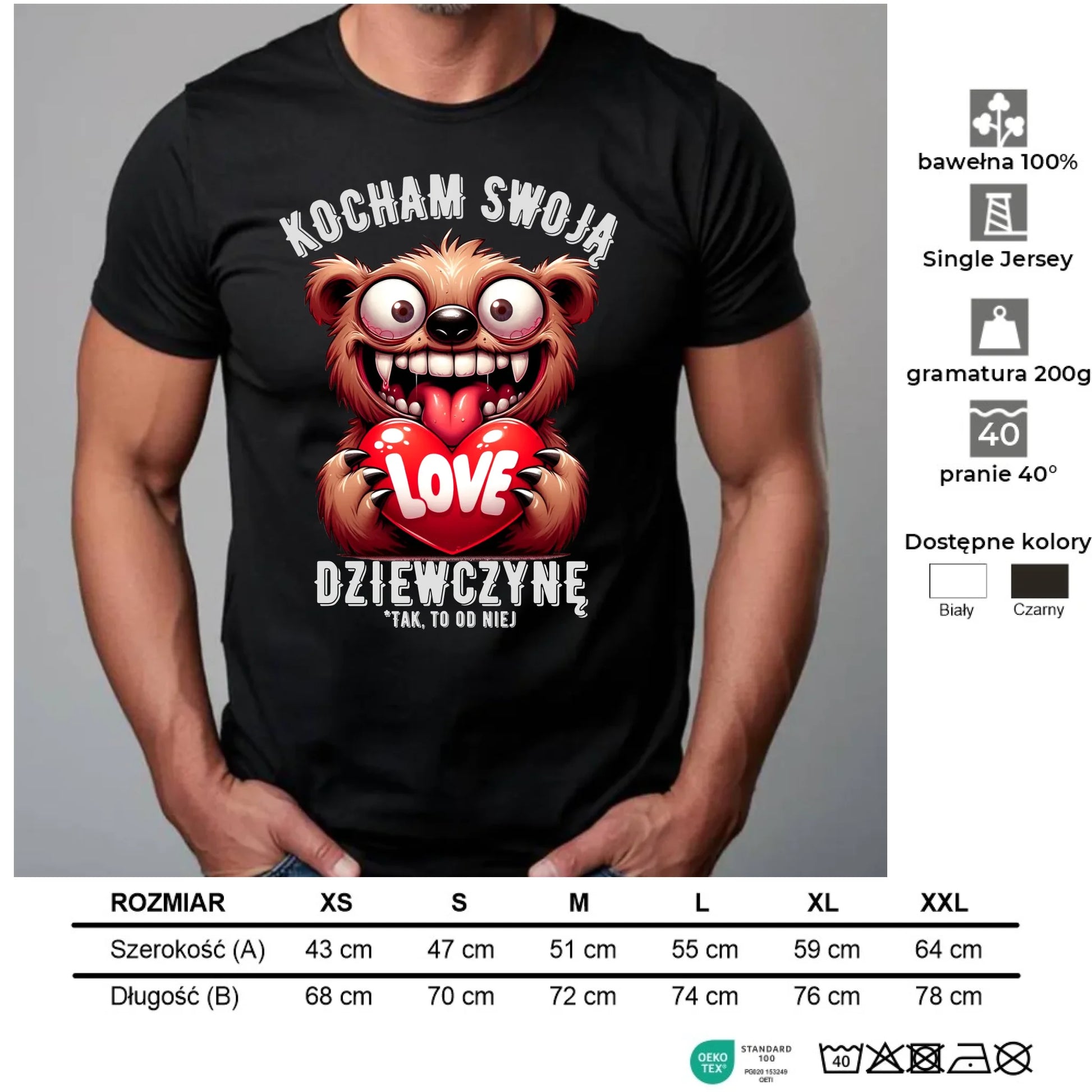 Koszulka męska - prezent dla chłopaka - Kocham swoją dziewczynę W30 - StoryCups.pl