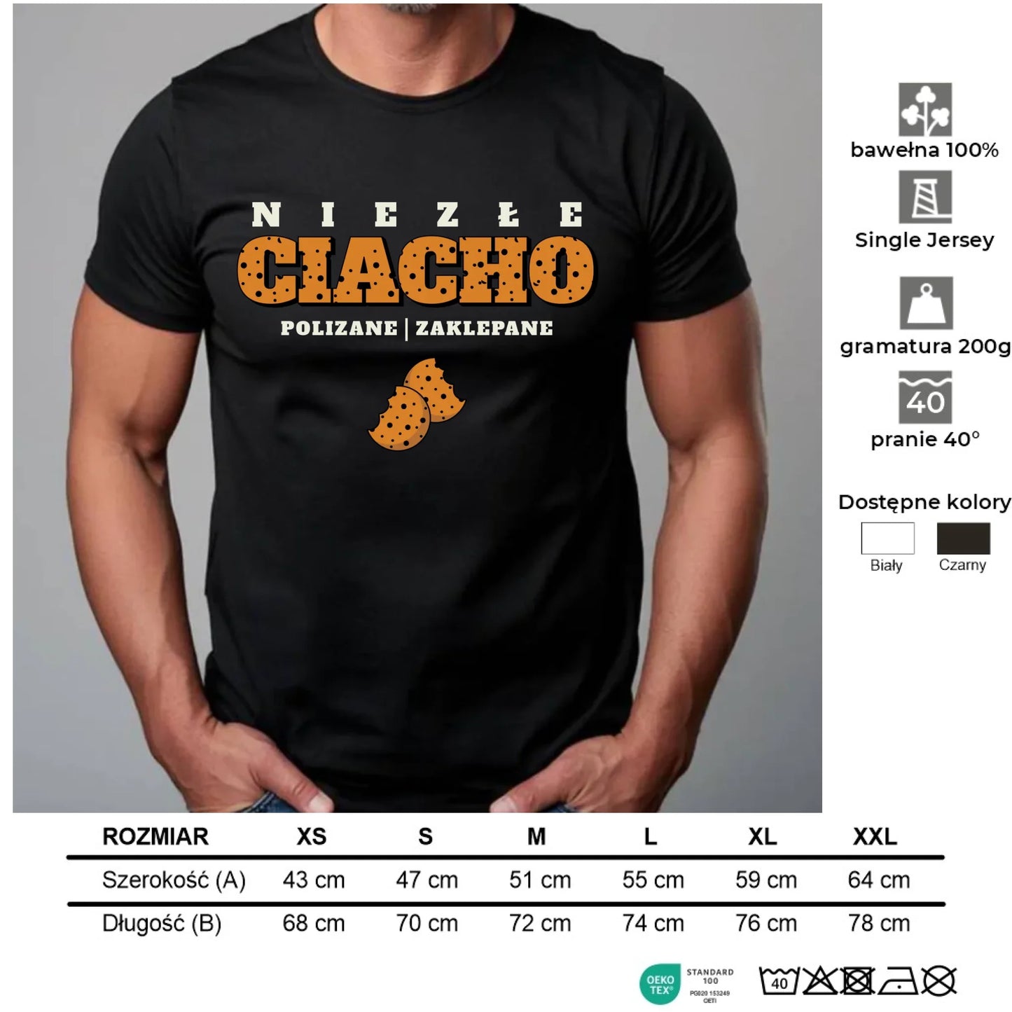 Koszulka męska - prezent dla chłopaka męża - Niezłe ciacho polizane zaklepane DCH30 - StoryCups.pl