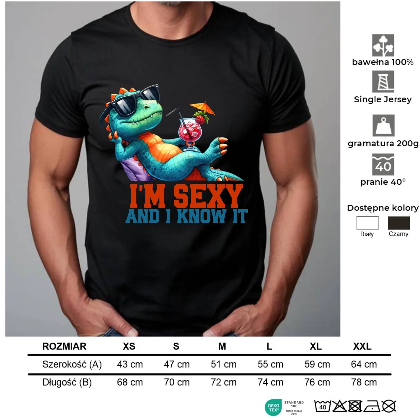 Koszulka męska - prezent dla chłopaka - I'm sexy - śmieszny nadruk DCH28 - StoryCups.pl