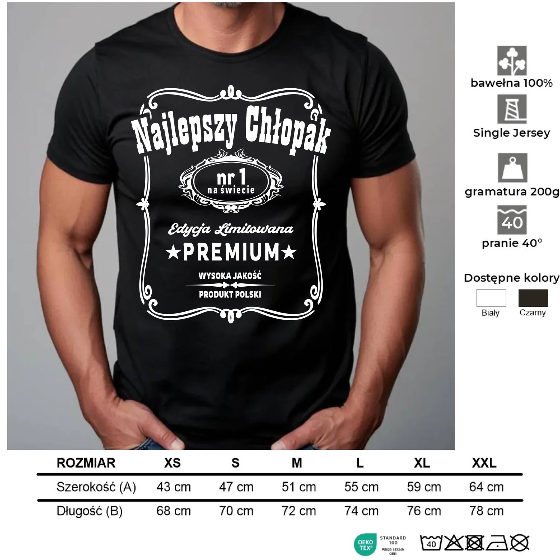 Koszulka męska - prezent dla chłopaka - Najlepszy chłopak na świecie DCH20 - StoryCups.pl