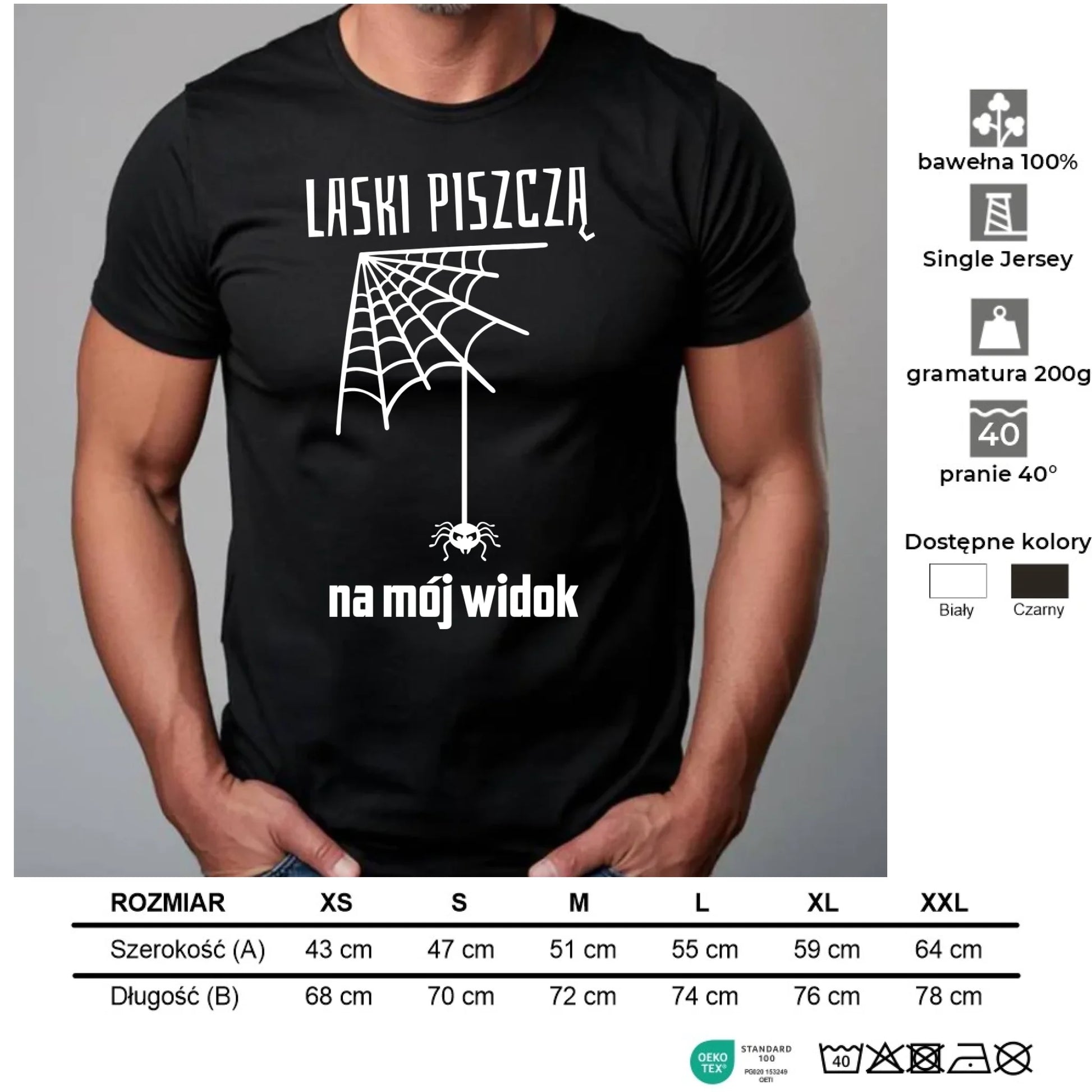 Koszulka męska - prezent dla chłopaka - Laski piszczą na mój widok DCH13 - StoryCups.pl