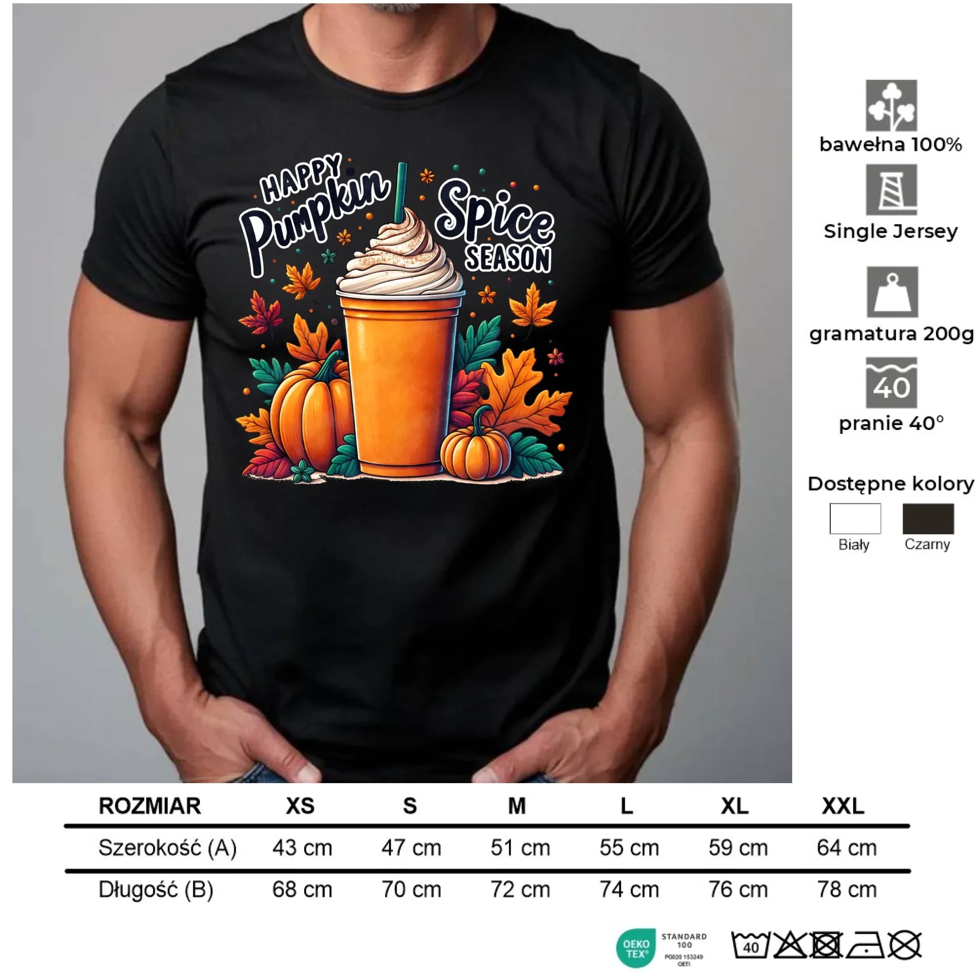 Koszulka męska jesienna - Pumpkin Spice - kawa dyniowa JS02 - StoryCups.pl