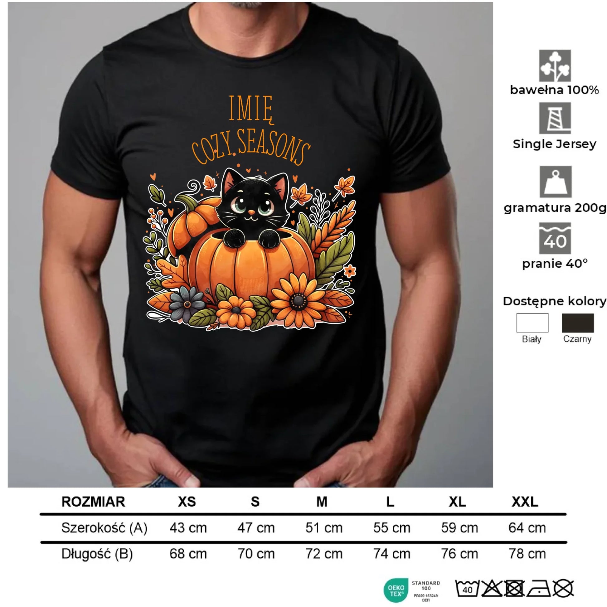 Koszulka męska jesienna - Cozy Seasons - personalizowana JS01 - StoryCups.pl