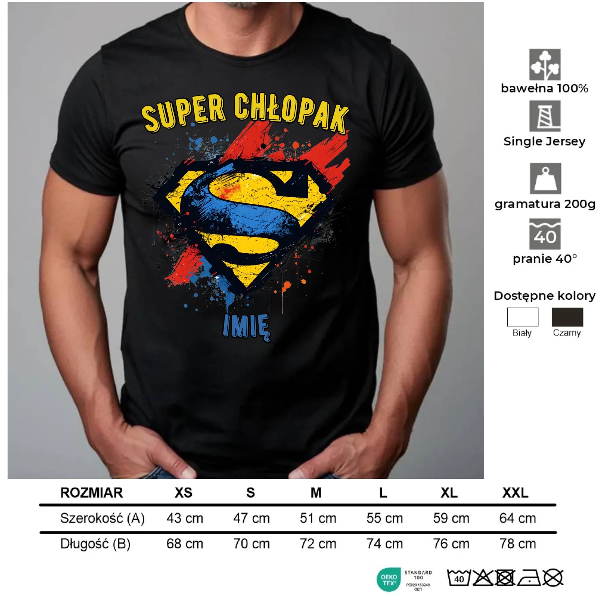 Koszulka męska - prezent na Dzień Chłopaka - Super Chłopak - personalizowana DCH18 - StoryCups.pl