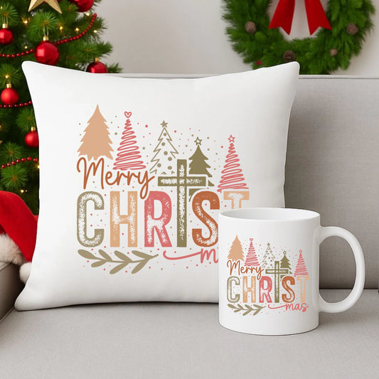 Zestaw poduszka i kubek świąteczny - Merry Christmas BN01 - StoryCups.pl