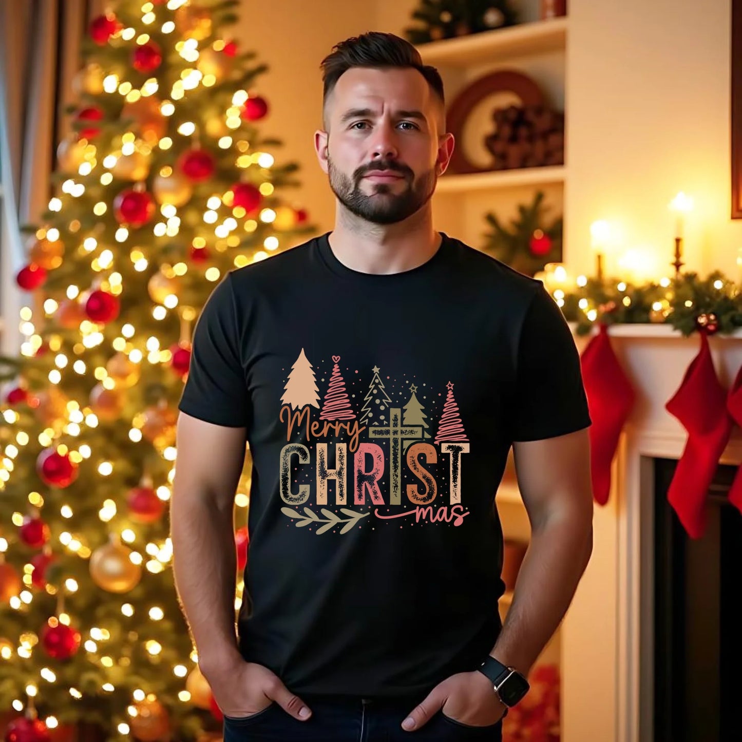 Koszulka męska świąteczna - Merry Christmas BN01 - StoryCups.pl