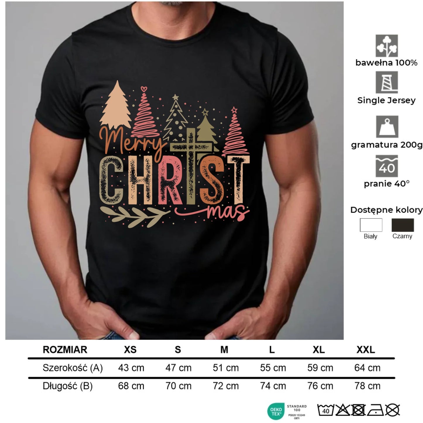 Koszulka męska świąteczna - Merry Christmas BN01 - StoryCups.pl