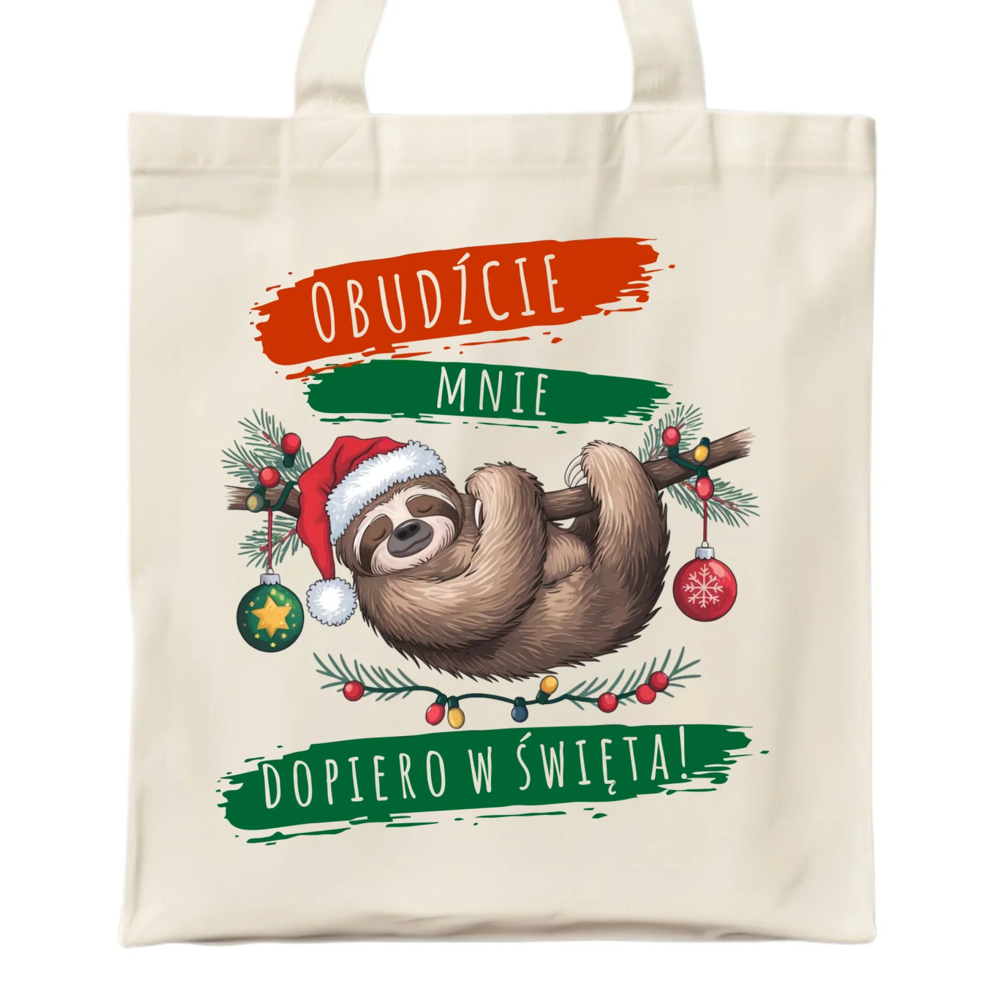 Torba świąteczna - Leniwiec - Obudźcie mnie dopiero w święta BN02 - StoryCups.pl