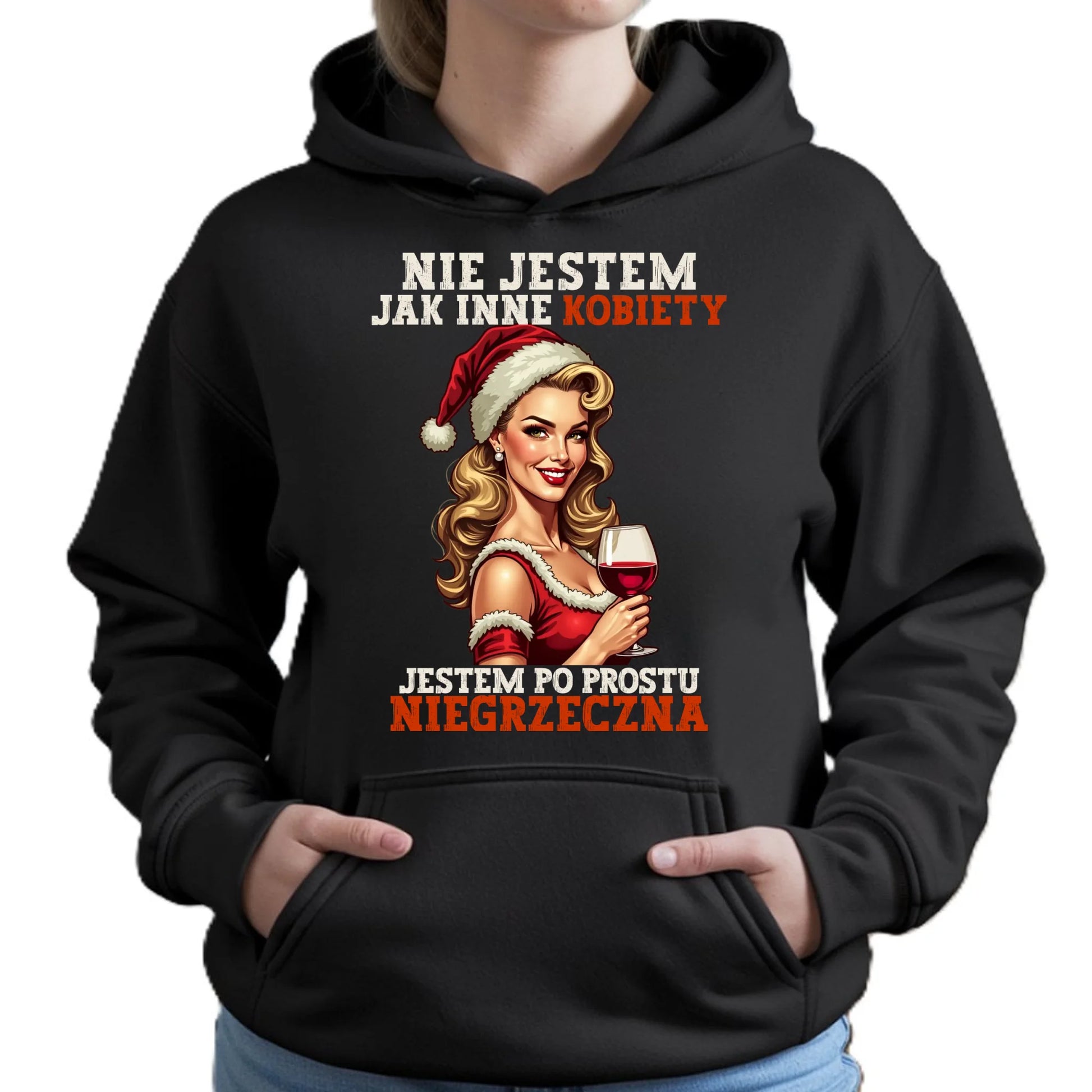 Bluza damska z kapturem świąteczna - prezent dla niej - Nie jestem jak inne kobiety BN03 - StoryCups.pl