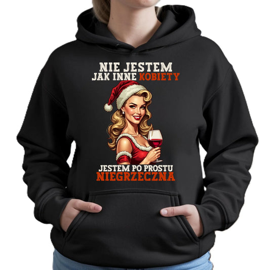 Bluza damska z kapturem świąteczna - prezent dla niej - Nie jestem jak inne kobiety BN03 - StoryCups.pl