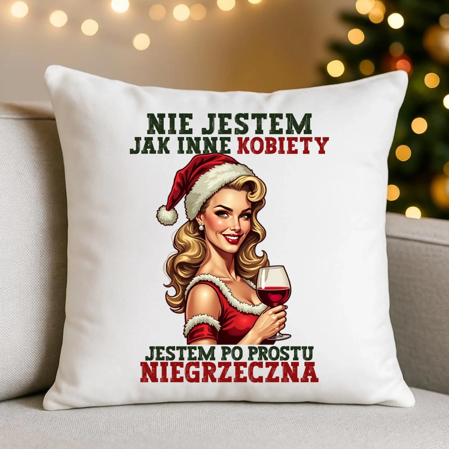 Poduszka świąteczna - prezent dla niej - Nie jestem jak inne kobiety BN03 - StoryCups.pl