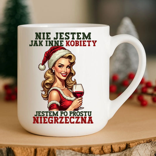 Kubek elegant świąteczny - prezent dla niej - Nie jestem jak inne kobiety BN03 - StoryCups.pl